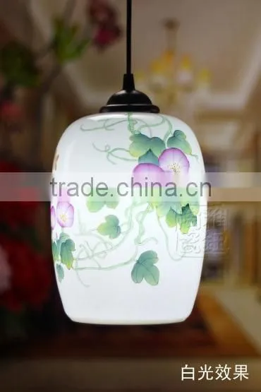 Chinese style ceramic hanging pendant led decorative fancy light