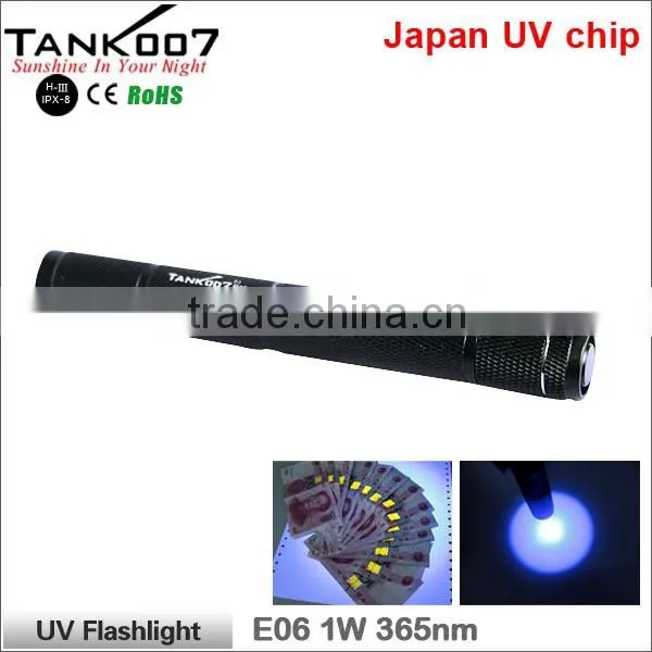 TANK007 led uv penlight Forensics UV pen torch medical blacklight 365nm 1W mini pencil flashlight