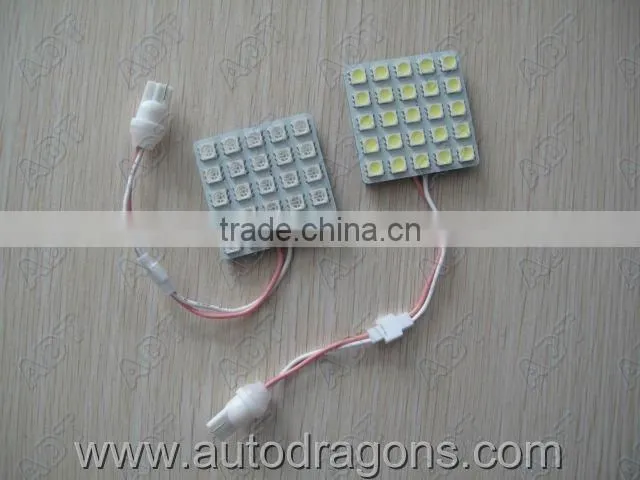 Panel White 25-5050 5*5 SMD LED Car Interior Dome Reading Light Bulbs Lamp