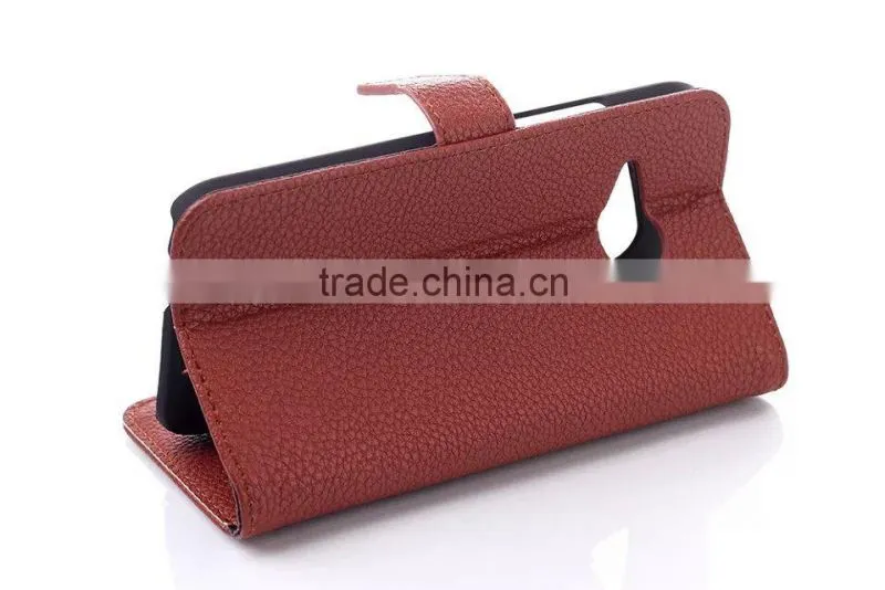 Litchi wallet leather case for HTC One M8 mini
