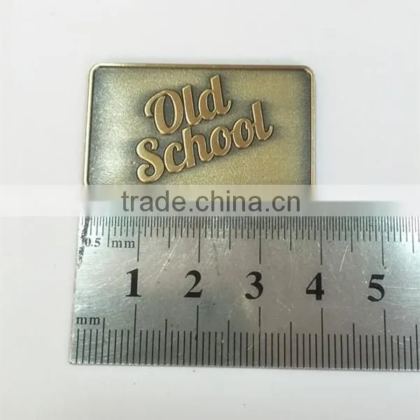 supplier embossed metal brand logo tag with 3m sticker china online shopping