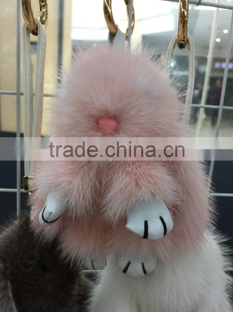 cute real mink fur rabbit ornaments