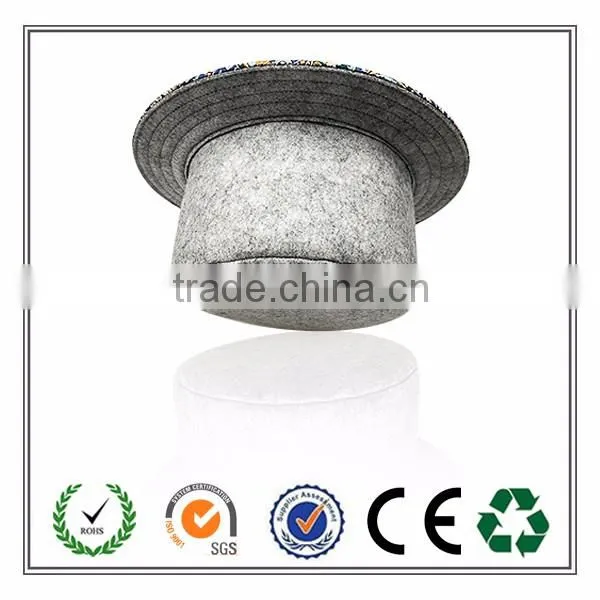 Alibaba High Quality Fashion Elegant Grey Felt Hat For Women Decoration