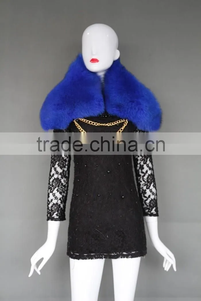 real fur trim / wholesale fox fur trim /detachable fox fur collar