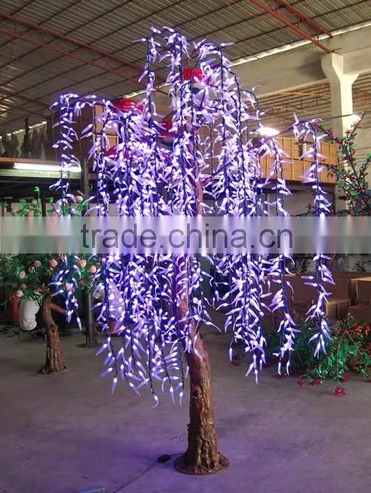 New Arrival Large Outdoor White Artificial Led Lighted Christmas Weeping Willow Tree