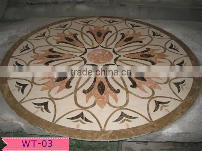 WT-05 rectangle water jet marble floor medallion