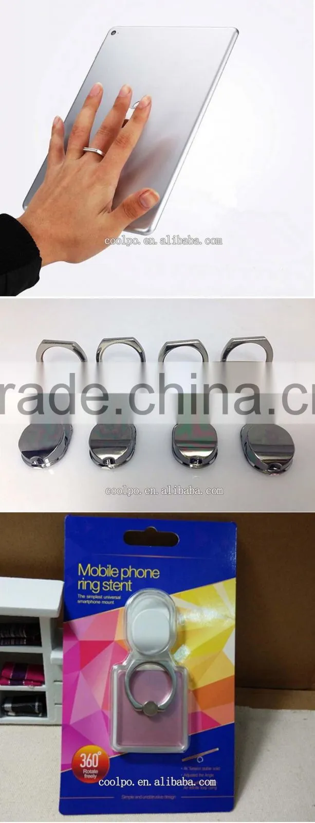 Small packaging finger Grip strap ring hand cell phone holder