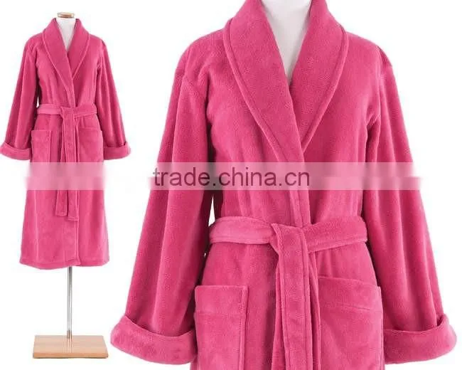 100% polyester embroidery coral fleece bath robe