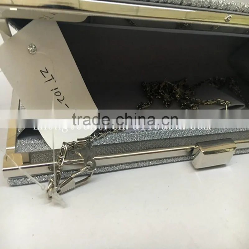 hot sale high quality elegant rhinestone and pleat PVC party bags