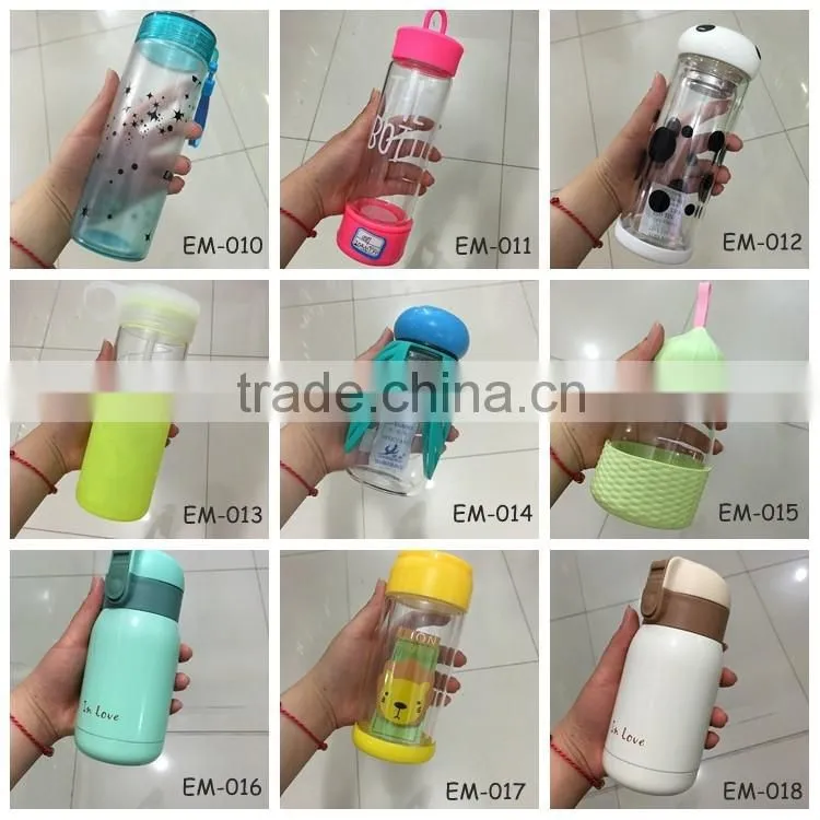 250ML Silicone Cover Sport Water Bottle water bottle joyshaker Outside Seal Juice Bottle infuser water bottle