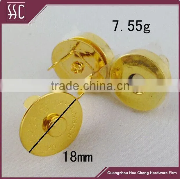 High quality brushed brass Magnetic Button for bag accessories