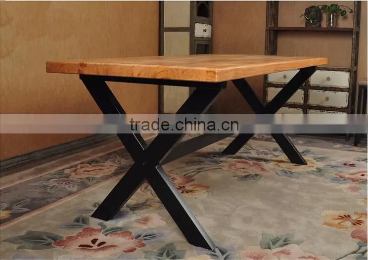 Industrial Real Wood Table Metal Table LOFT Style