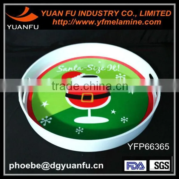 Round plastic melamine serving trays