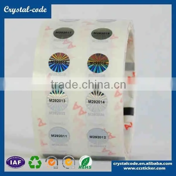 Cheap custom printable adhesive gold hologram sticker