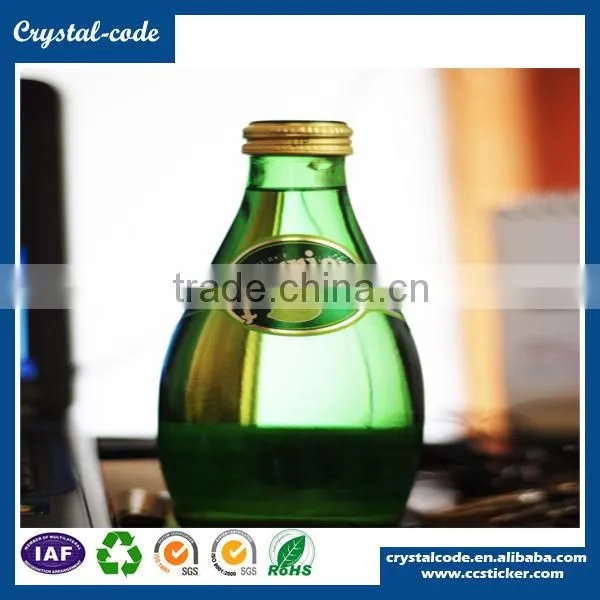 Customized cheap blank champagne plastic juice bottle label
