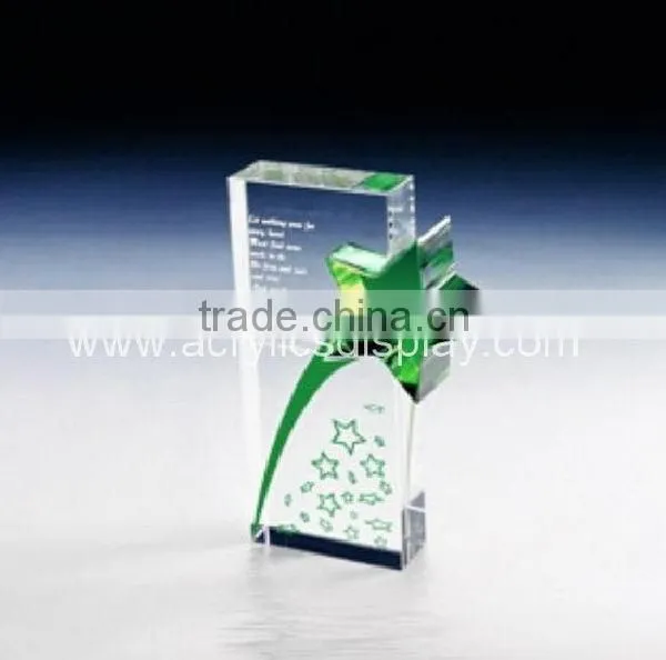 Customized latest frost acrylic award with silk screen