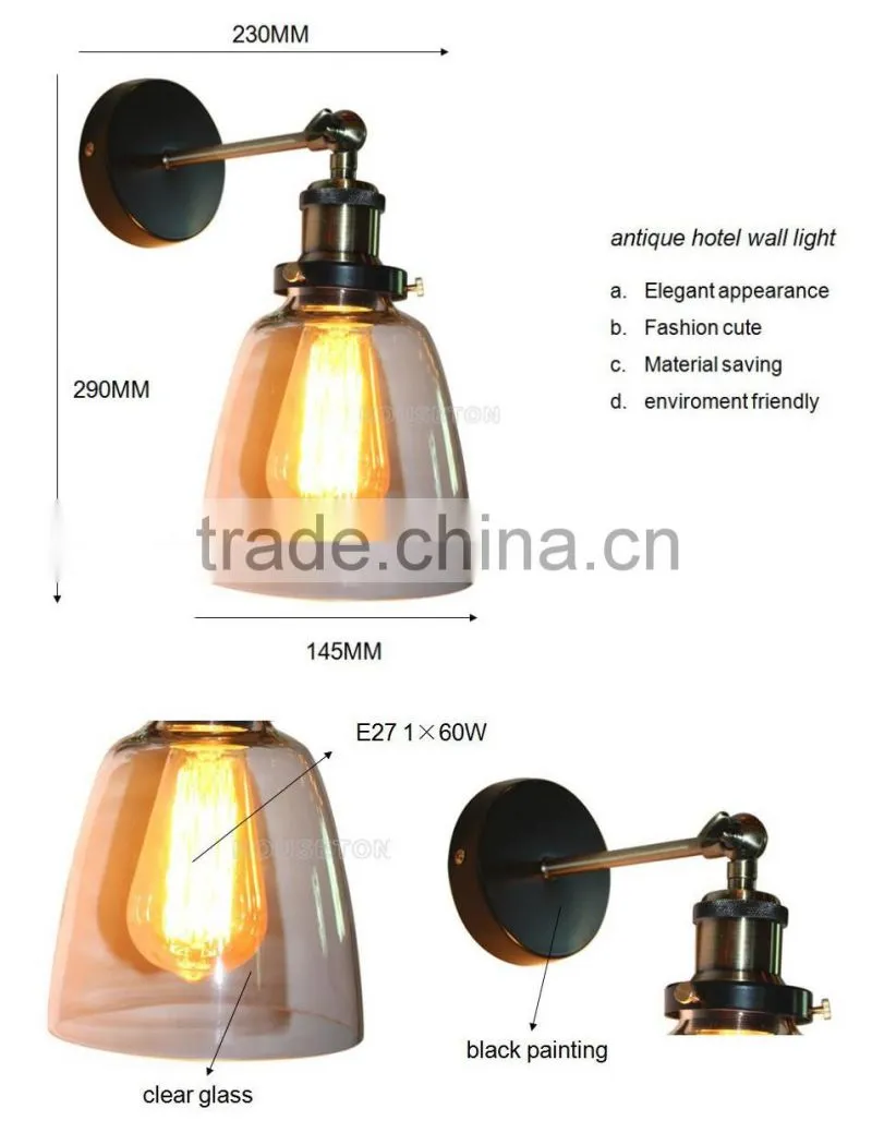 European glass hotel wall lamp retro,Glass hotel wall lamp retro,Wall lamp retro W3061