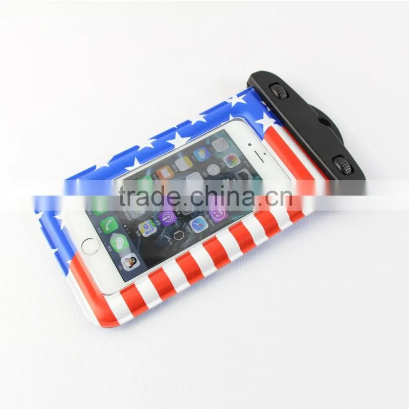 New design the Stars and the Stripes Eco-Friendly PVC waterproof phone bag