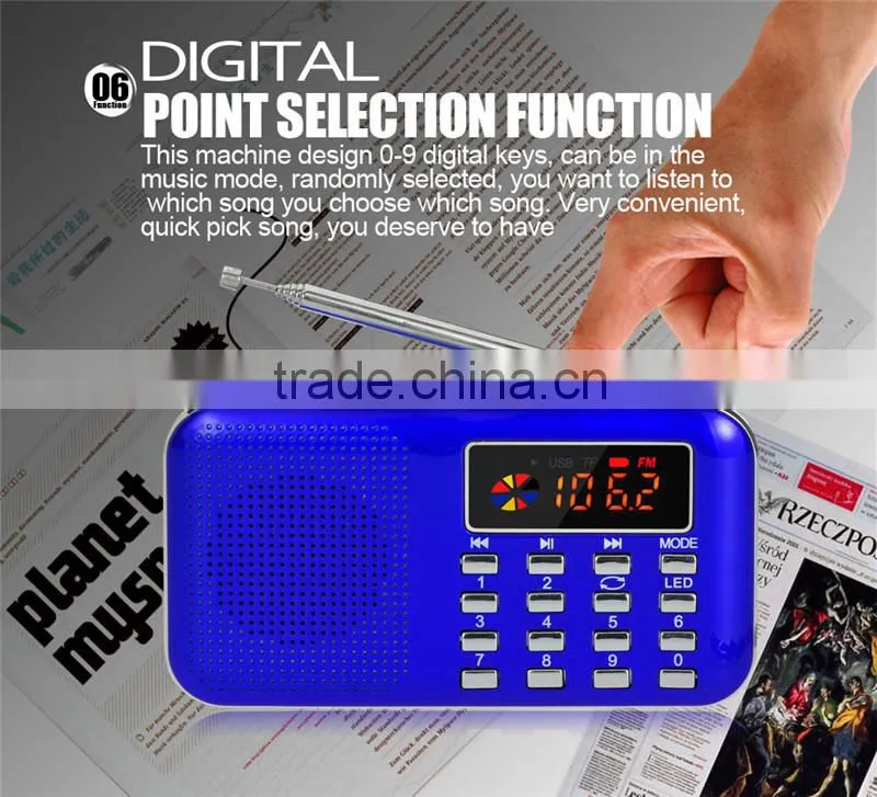 Red portable better air band radio transmitter price Y-896 LED light retro radio