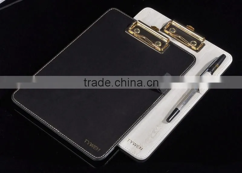 professional writing board /A5 leather clip board with metal clip