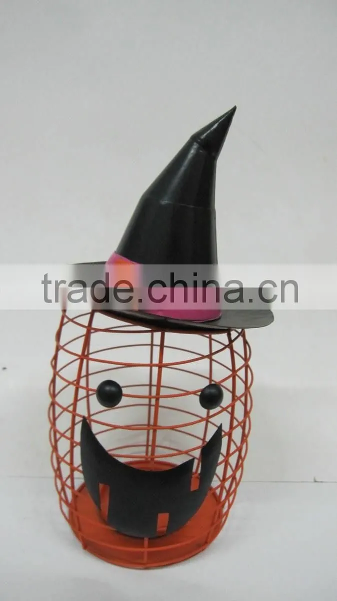 hanging metal pumpkin lamp for halloween decoration