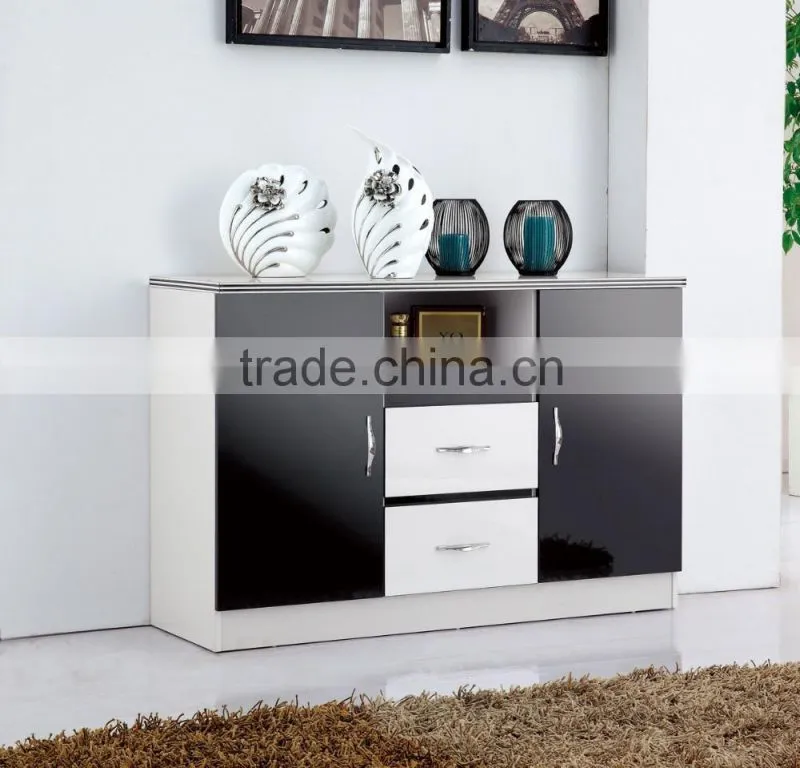 contemporary design high gloss wooden chest of drawers cabinet for living room furniture