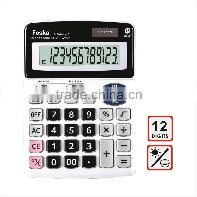 12 Digit Solar Power Office Calculator