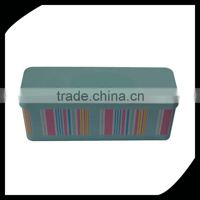 metal pencil tin box/customized pencil tin box/rectangle hinged metal pencil pen tin box