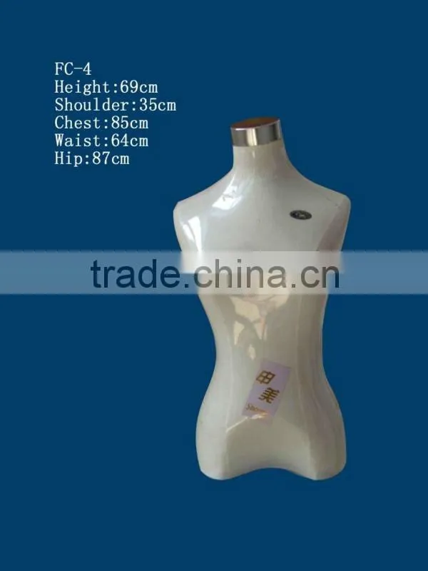 female bust dress form mannequin with metal cap