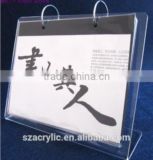 L shape Acrylic stand desk calendar printing