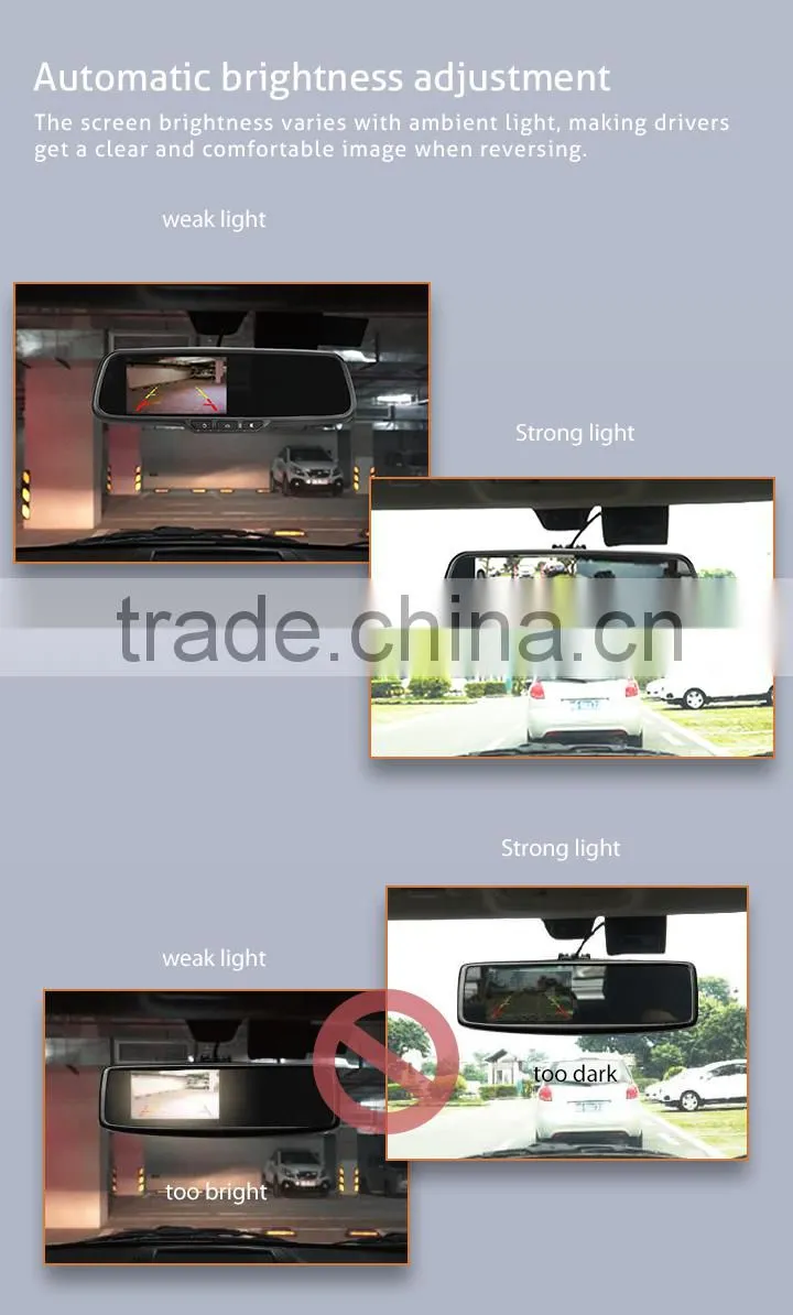 Android rear view mirror quad core gps navigation bluetooth touch screen rear view mirror support 3G