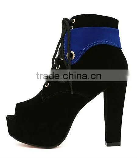 2016 Women Peep Toe Boots Ankle High Heeled Boot Sexy Women High Heel Boots PH2268