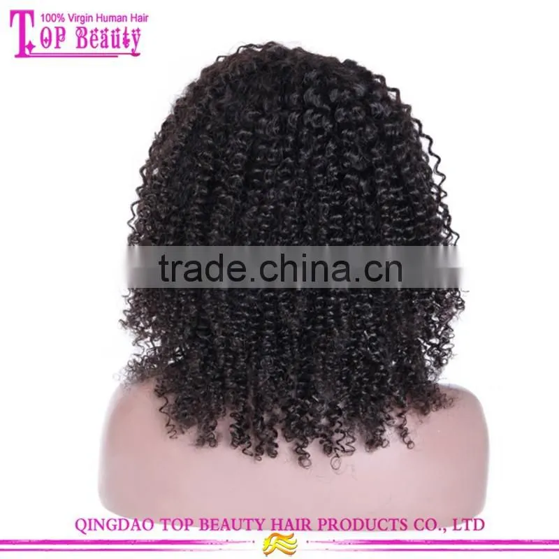 Qingdao Factory Best Selling African Wig 16 Inch Natural Black Short Curly Afro Wigs For Black Women