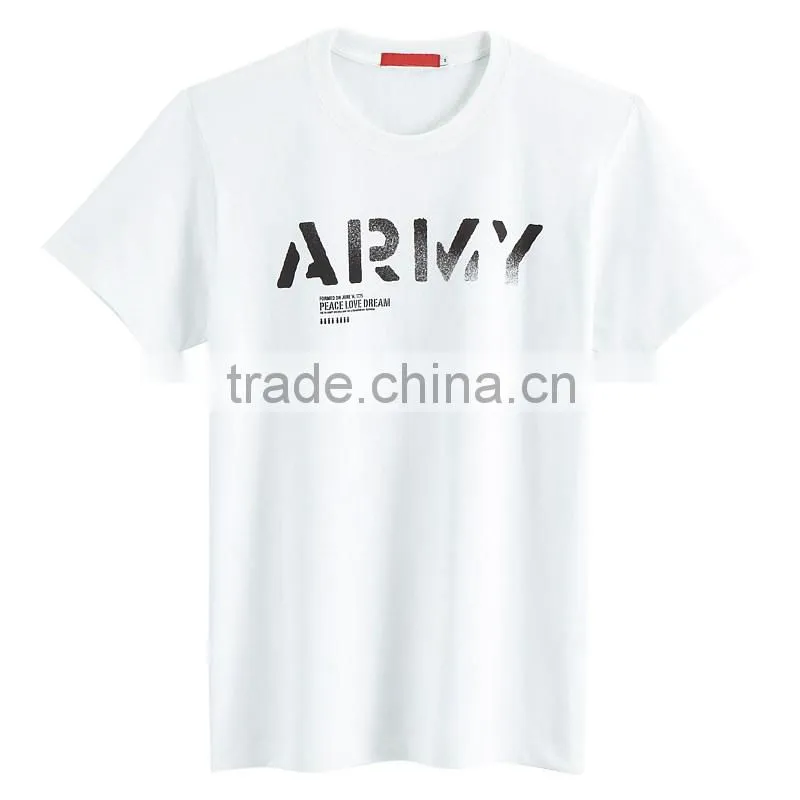 Mens White T-shirt Custom Silkscreen Printed T-Shirt