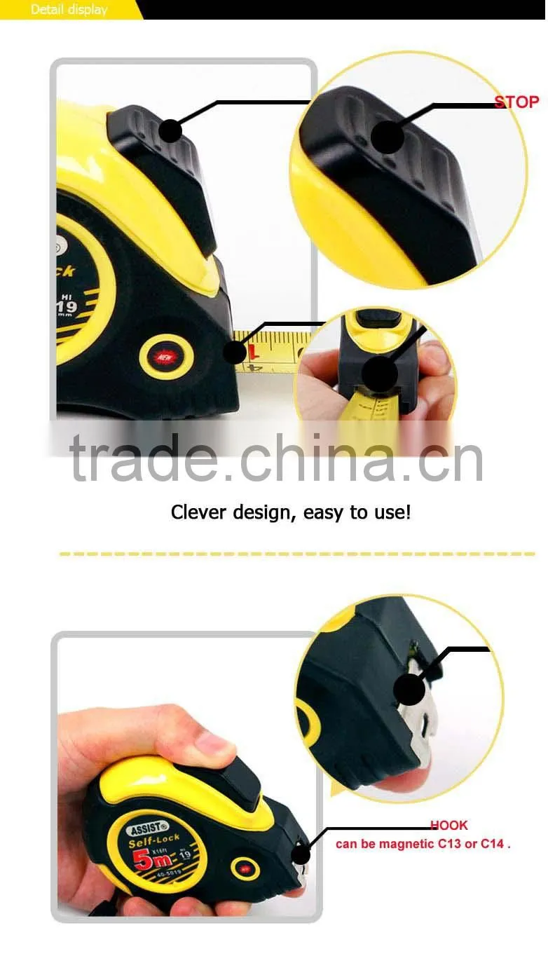 40 Co-molded Rubber case steel measuring tape