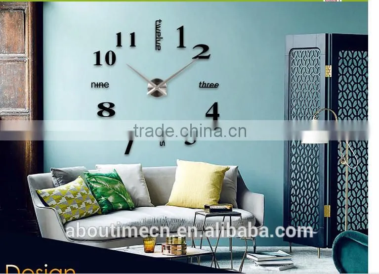 3D Removable vinyl decal EVA clock design wall sticker