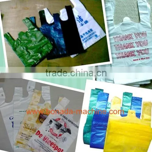 DFR-400*2/450*2/500*2 double lines Shopping T-shirt Bag Making Machine with inline punching machine