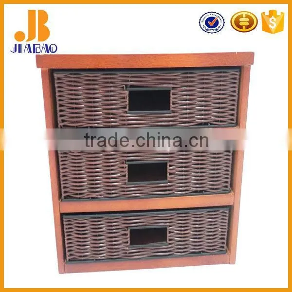 Rattan brown storage cabinet