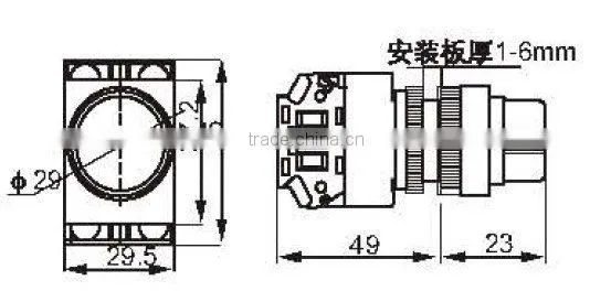 Selector Actuator,selector switch ,rotary switch,KD37-11X/2 two position ,20X/3 three positon