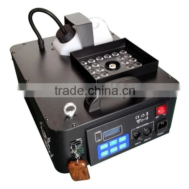 LCD Display DJ Geyser Geiser RGB CO2 Fog Cannon Pyro Vertical Upward 24x3W RGB 3IN1 LED Combination 1500W LED Fogger Machine