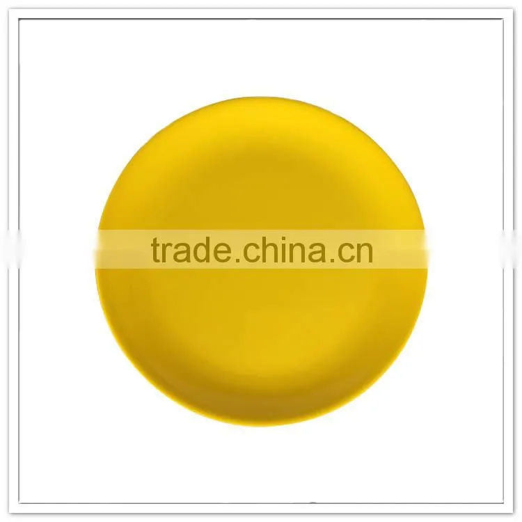 Flat plates, yellow soild color hotel 12" wholesale clear plastic plates