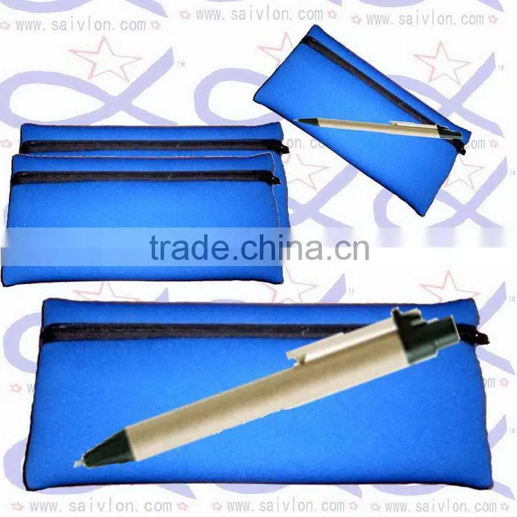 Waterproof light neoprene zipper custom pencil bag