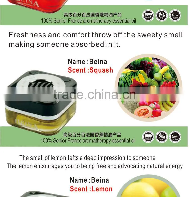 2016 brand good smell scents glass gel air freshener-car perfume factory