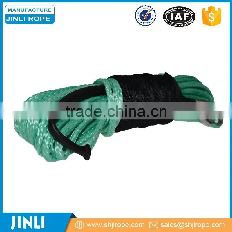Jinli uhmwpe synthetic rope replaced wire winch rope 12000lbs winch use in off-road winch atv winch,warn winch