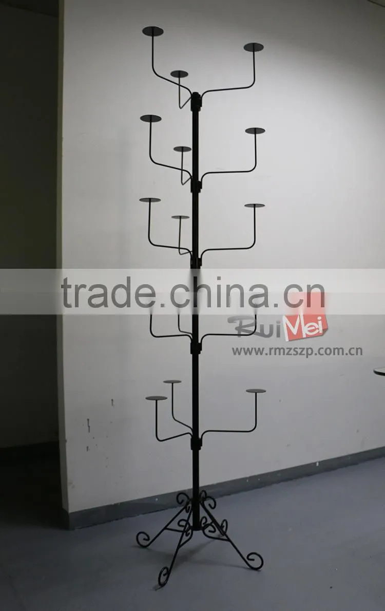 Floor standing multi-level removable hat display stand