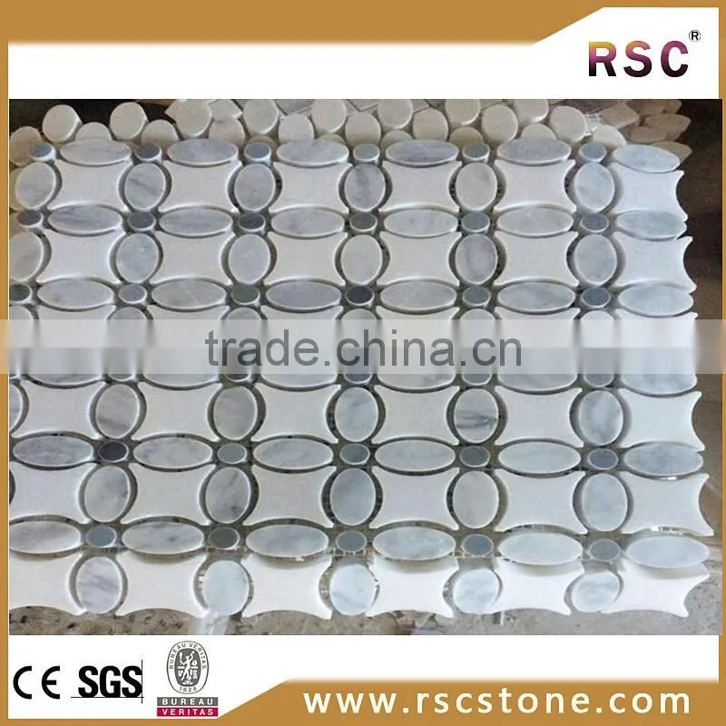Modern house carrara marble mosaic arabesque tile