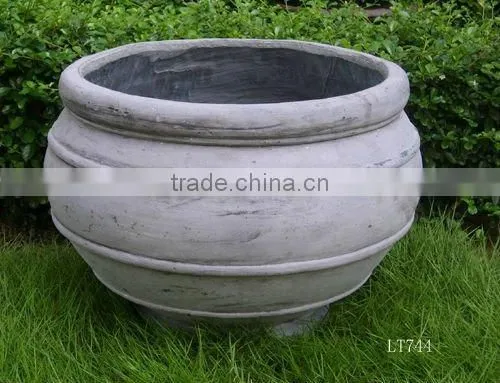 Stone flower pot with fiberclay material
