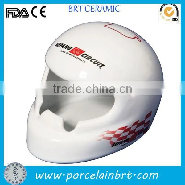 Ceramic racing helmet windproof ashtray