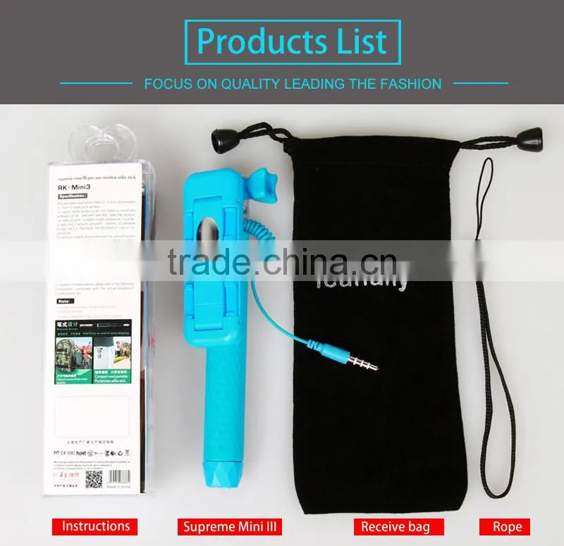 Wholesale foldable mini wired monopod