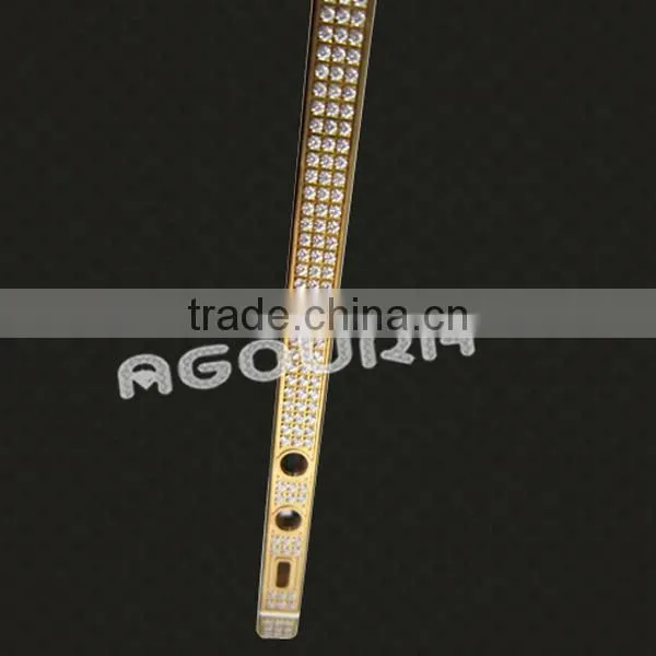 Luxury matte gold mobile phone black housing, metal housing encrusted with diamond for iPhone 5 5S